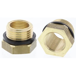 Legris Pneumatic Brass Pipe Fitting Straight Threaded Reducer Male G 1/2 in to Female G 3/8 in 0168 21 17