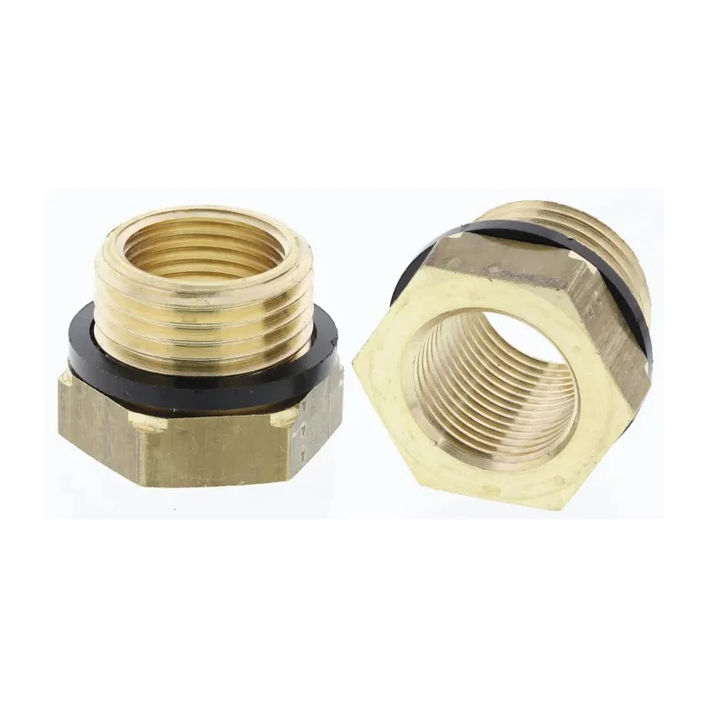 Legris Pneumatic Brass Pipe Fitting Straight Threaded Reducer Male G 1/2 in to Female G 3/8 in 0168 21 17