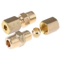 Legris Pneumatic Brass Compression Coupler Male BSPT 1/8 in to Female Metric 4 mm 0105 04 10