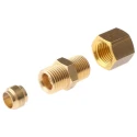 Legris Pneumatic Brass Compression Coupler Male BSPT 1/8 in to Female Metric 6 mm 0105 06 10