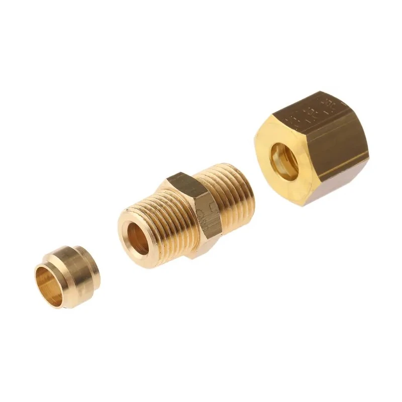 Legris Pneumatic Brass Compression Coupler Male BSPT 1/8 in to Female Metric 6 mm 0105 06 10
