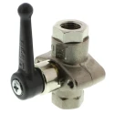 Legris Brass Threaded 2-Way BSPP Female Inlet and Outlet Ball Valve with Zinc Alloy Handle 6402 07 13