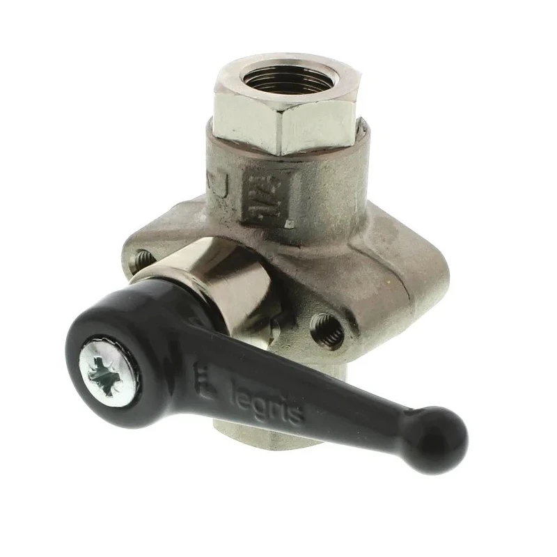 Legris Brass Threaded 2-Way BSPP Female Inlet and Outlet Ball Valve with Zinc Alloy Handle 6402 07 13