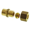 Legris Pneumatic Brass Pipe Fitting Compression Coupler Male BSPT 3/8 in to Female Metric 10 mm 0105 10 17