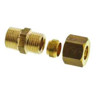 Legris Pneumatic Brass Pipe Fitting Compression Coupler Male BSPT 3/8 in to Female Metric 10 mm 0105 10 17
