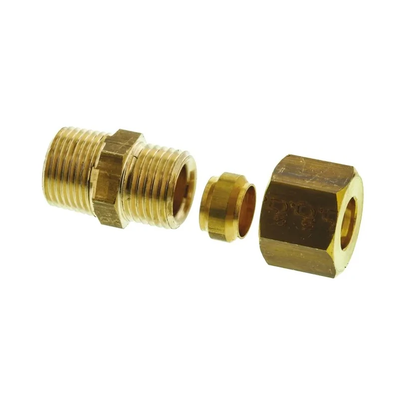 Legris Pneumatic Brass Pipe Fitting Compression Coupler Male BSPT 3/8 in to Female Metric 10 mm 0105 10 17