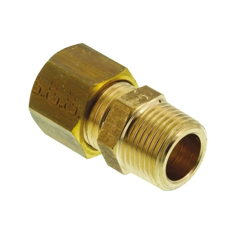 Legris Pneumatic Brass Pipe Fitting Compression Coupler Male BSPT 3/8 in to Female Metric 10 mm 0105 10 17