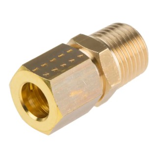 Legris Pneumatic Fitting Brass Pipe Fitting Compression Coupler Male BSPT 1/4 in to Female Metric 8 mm 0105 08 13
