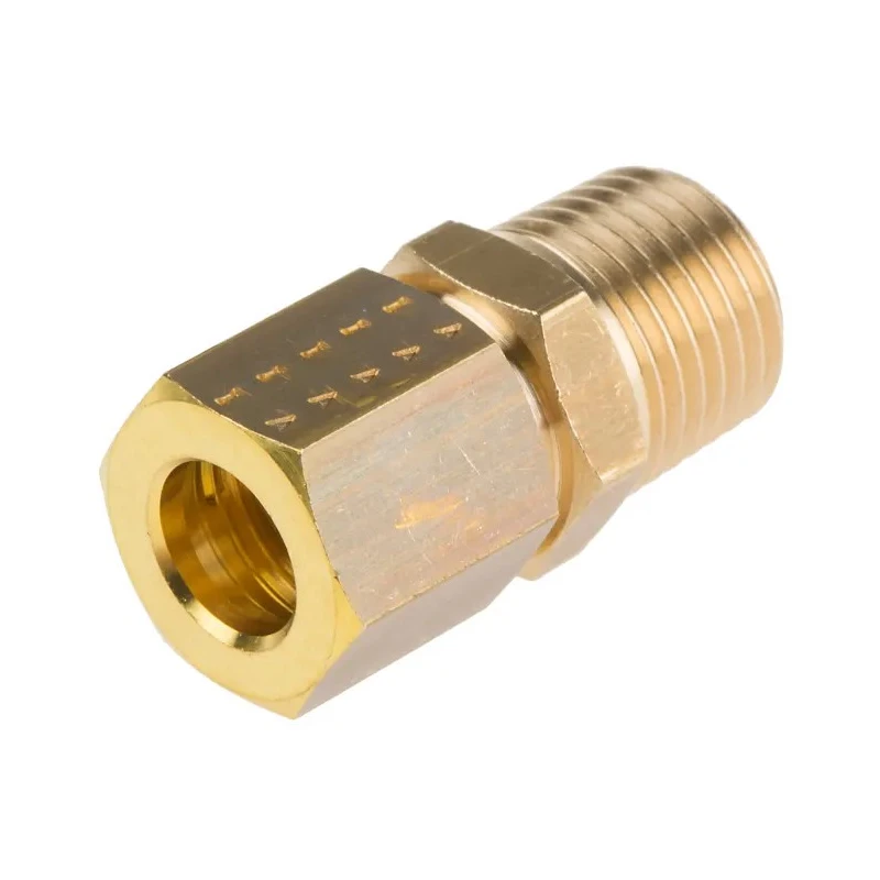 Legris Pneumatic Fitting Brass Pipe Fitting Compression Coupler Male BSPT 1/4 in to Female Metric 8 mm 0105 08 13