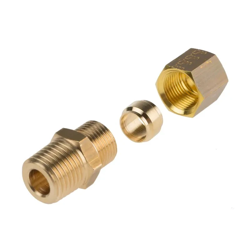 Legris Pneumatic Fitting Brass Pipe Fitting Compression Coupler Male BSPT 1/4 in to Female Metric 8 mm 0105 08 13