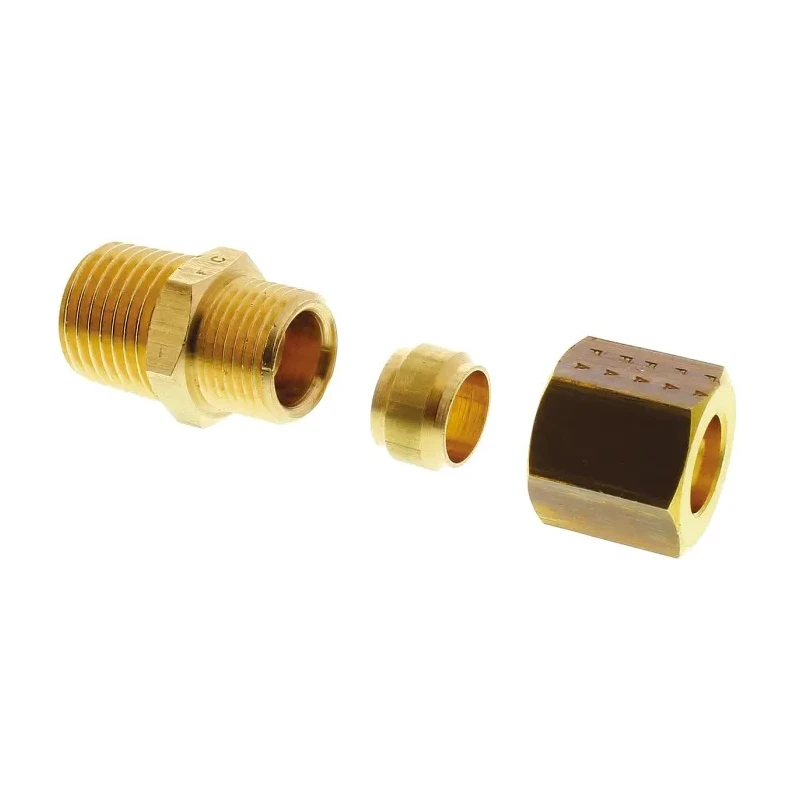 Legris Pneumatic Fitting Brass Pipe Fitting Compression Coupler Male BSPT 1/4 in to Female Metric 8 mm 0105 08 13