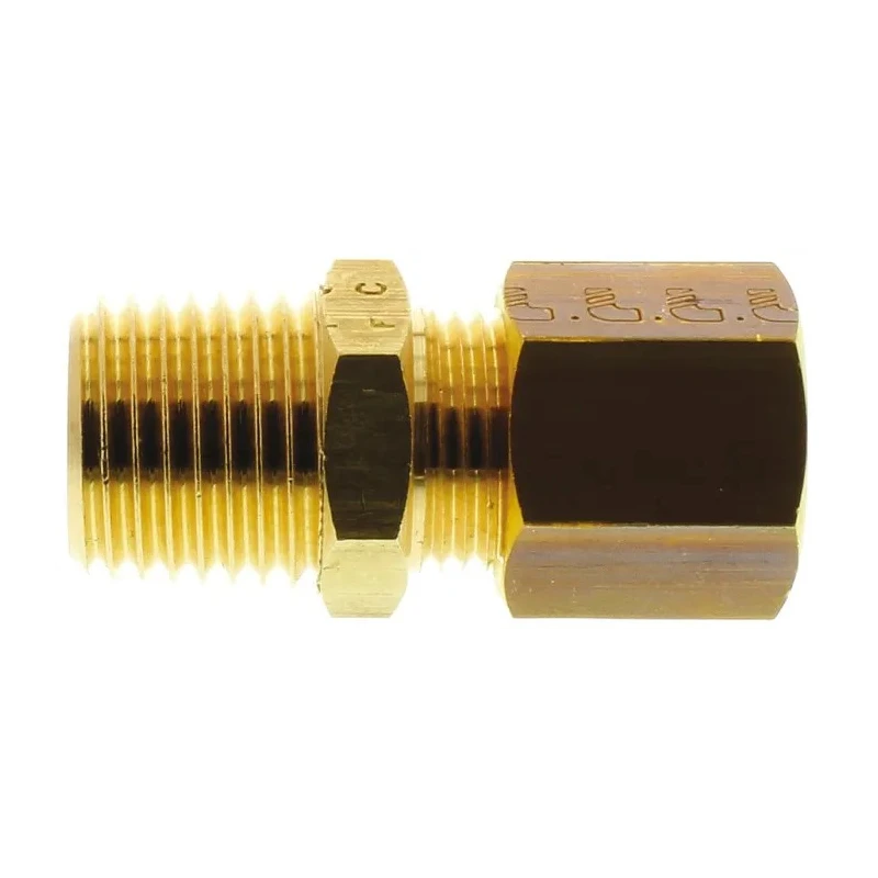 Legris Pneumatic Fitting Brass Pipe Fitting Compression Coupler Male BSPT 1/4 in to Female Metric 8 mm 0105 08 13