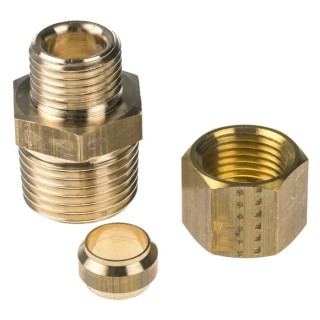 Legris Pneumatic Brass Pipe Fitting Compression Coupler Male BSPT 1/2 in to Female 1/2 in 0105 10 21