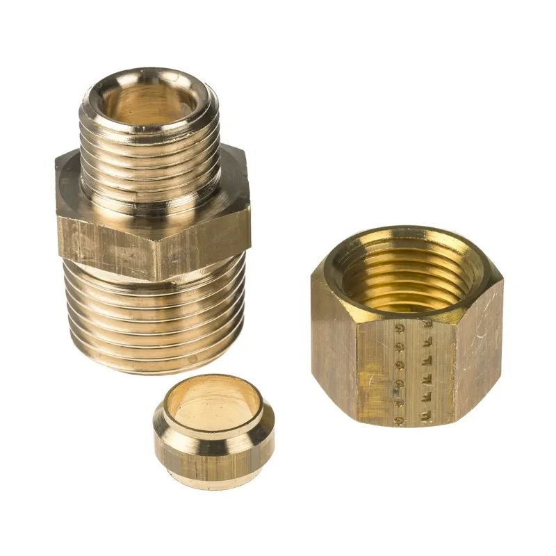 Legris Pneumatic Brass Pipe Fitting Compression Coupler Male BSPT 1/2 in to Female 1/2 in 0105 10 21