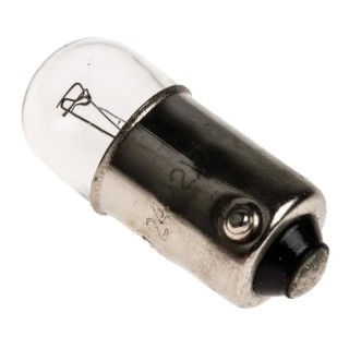 RS PRO BA9S Indicator Light Clear Filament Lamp 24V 83mA 2W, 9mm Diameter, 24mm Length, 10000h Lifespan BA9S