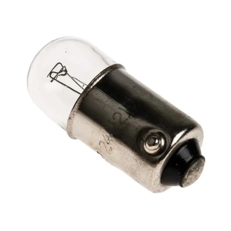 RS PRO BA9S Indicator Light Clear Filament Lamp 24V 83mA 2W, 9mm Diameter, 24mm Length, 10000h Lifespan BA9S