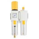 RS PRO 1/4 in G Filter Regulator Lubricator, Manual Drain, 40 μm Filtration Size, Integrated Pressure Gauge 239-5723