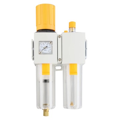 RS PRO 1/4 in G Filter Regulator Lubricator, Manual Drain, 40 μm Filtration Size, Integrated Pressure Gauge 239-5723