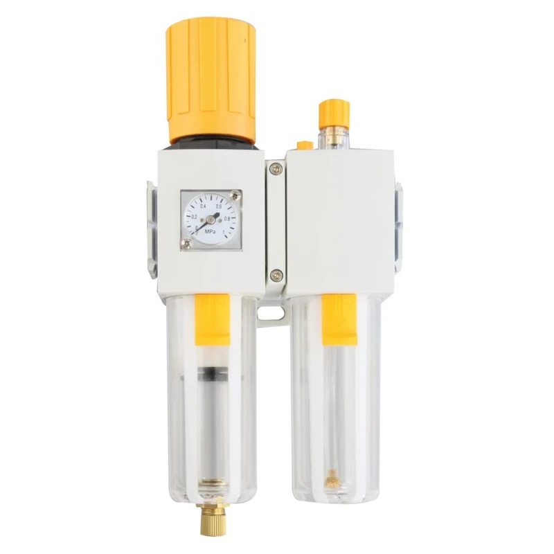 RS PRO 1/4 in G Filter Regulator Lubricator, Manual Drain, 40 μm Filtration Size, Integrated Pressure Gauge 239-5723