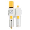 RS PRO 1/4 in G Filter Regulator Lubricator, Manual Drain, 40 μm Filtration Size, Integrated Pressure Gauge 239-5723