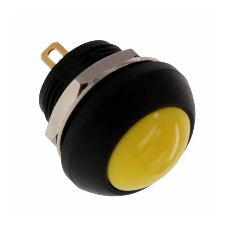 TE Connectivity Push Button Switch, PB6 Series, On-Off, Panel Mount, 1 NO Contact, IP68, Yellow Actuator PB6B2RS5M1CAL00