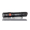 RS PRO LED Torch Black Red Rechargeable 1200 Lumen Aluminium Body USB Charging IP68 Adjustable Beam 239-7015