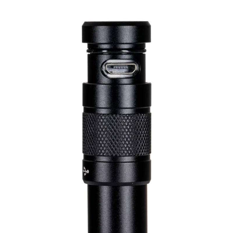 RS PRO LED Pen Torch Black Rechargeable 3.7 V 375 lm Aluminium Body USB Charging 164mm 239-7029