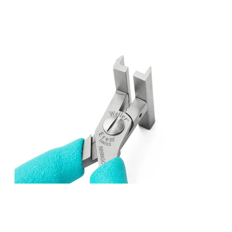 Erem 1-Piece Electronic Pliers Crosshatch Knurled 120mm Overall, 8mm Jaw ESD Safe 505BGC