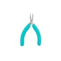 Erem Round Nose Plier Bent Nose, Insulated Handle, ESD Safe, 120mm Overall Length, 22mm Jaw Width 546E