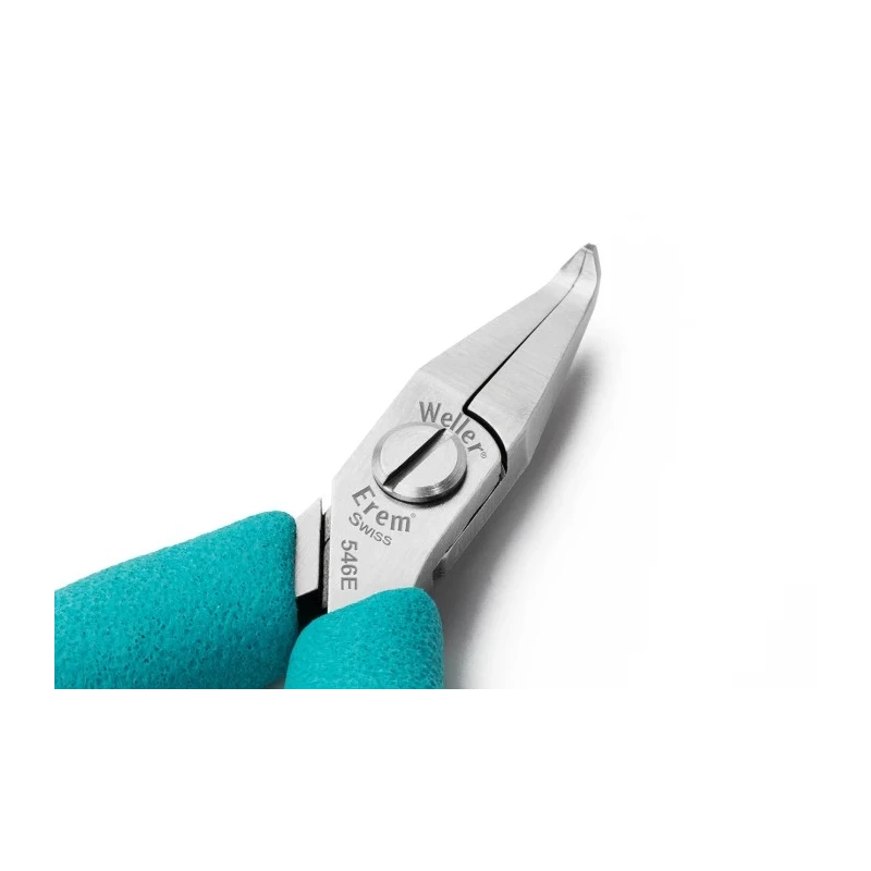 Erem Round Nose Plier Bent Nose, Insulated Handle, ESD Safe, 120mm Overall Length, 22mm Jaw Width 546E