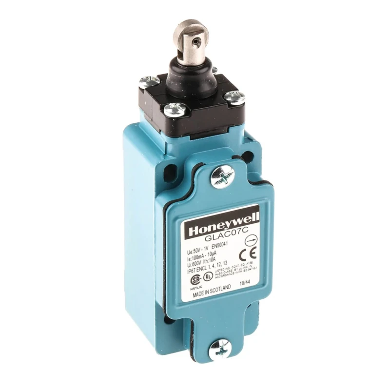 Honeywell Technologies GLA Series Plunger Limit Switch 1 NO/1 NC Contact Configuration Die Cast Zinc Epoxy Coated IP67