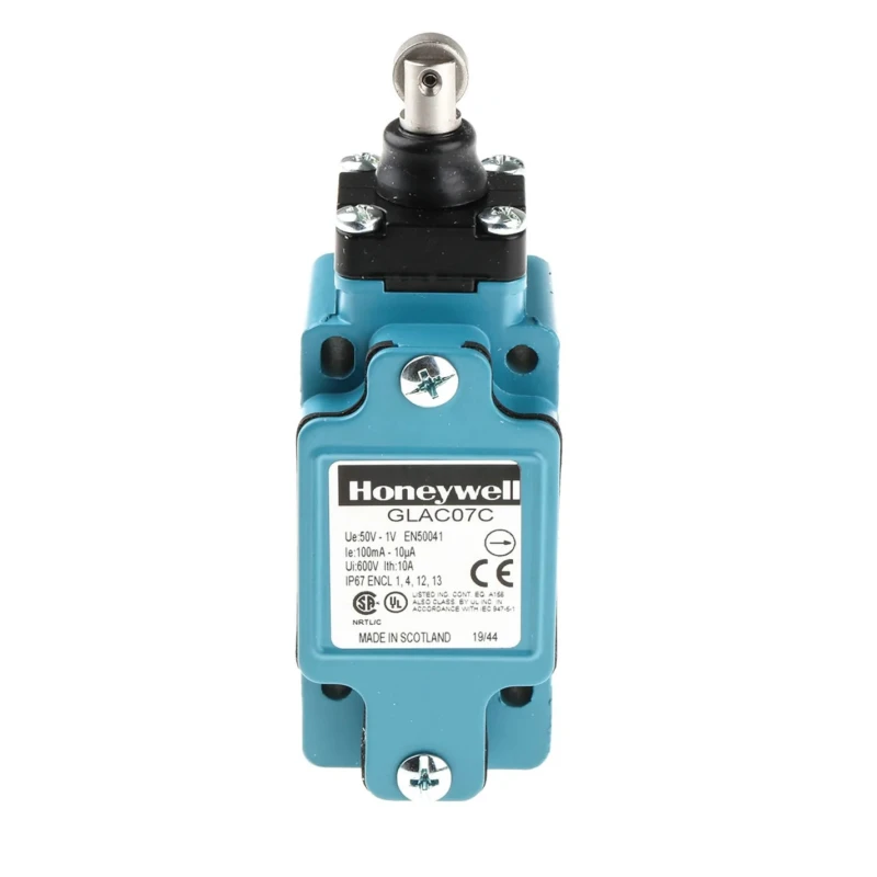 Honeywell Technologies GLA Series Plunger Limit Switch 1 NO/1 NC Contact Configuration Die Cast Zinc Epoxy Coated IP67