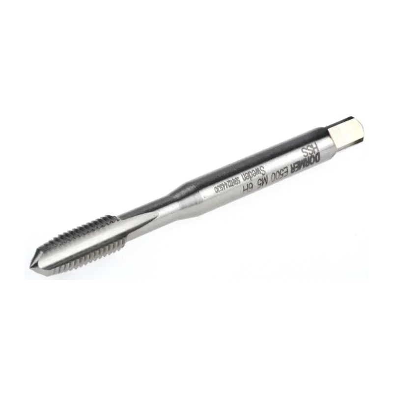 Dormer Machine Threading Tap M5 Thread, Metric Standard, Straight Flute, HSS, ISO 529 E500M5NO2