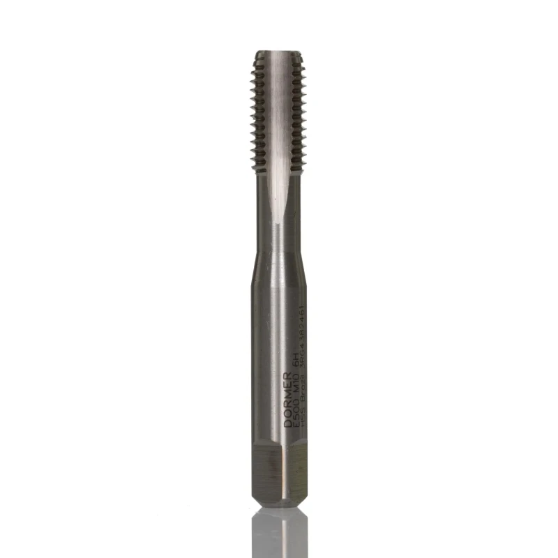 Dormer High-Speed Steel (HSS) Machine Threading Tap M10 Thread Size Metric Standard Straight Flute, ISO 529 E500M10NO3