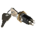 Lorlin Key Switch, Double Pole Change Over 5A 2-Position Common Key Round Bezel SRL5KS2850