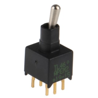 APEM Toggle Switch PCB Mount On-On DPDT Through Hole Terminal 20V DC 20V AC TL46P0050