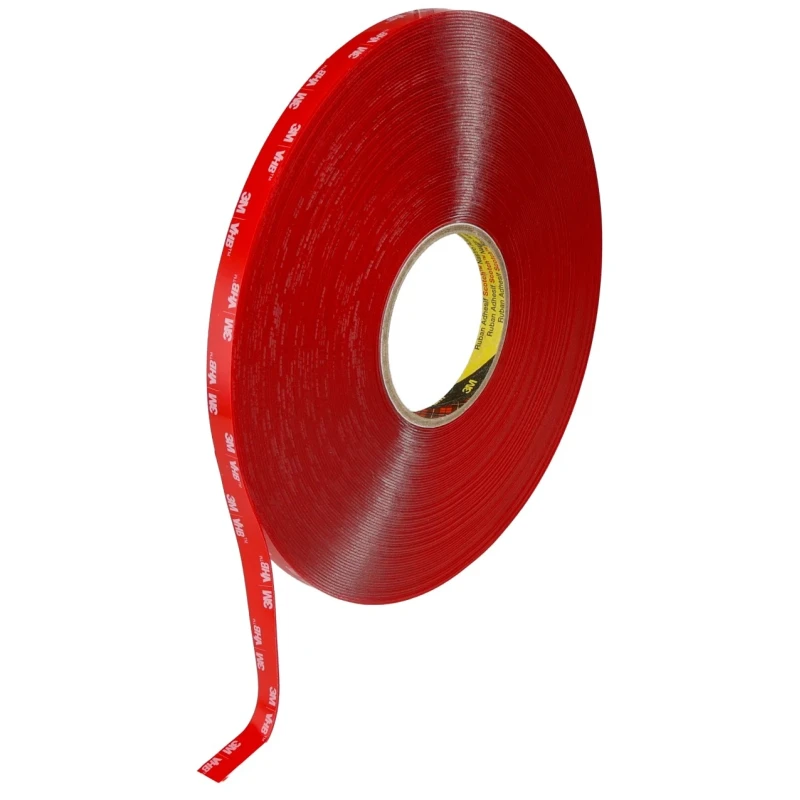 3M 4910F VHB Transparent Double Sided Adhesive Foam Tape, 12mm Width x 33m Length x 1mm Thickness 7000033116