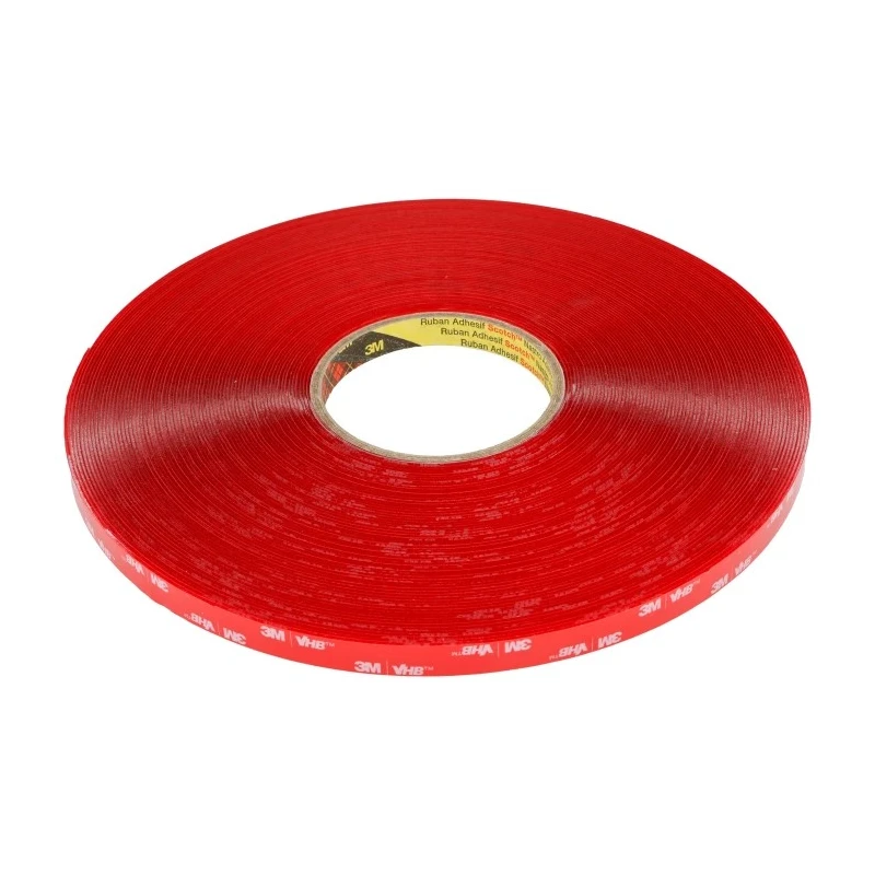 3M 4910F VHB Transparent Double Sided Adhesive Foam Tape, 12mm Width x 33m Length x 1mm Thickness 7000033116