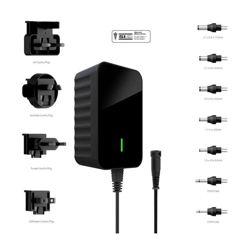 Friwo AC/DC Adapter 30W 12V DC Output 2.5A with Australia, EU, UK, US Plug EDV1960979RS