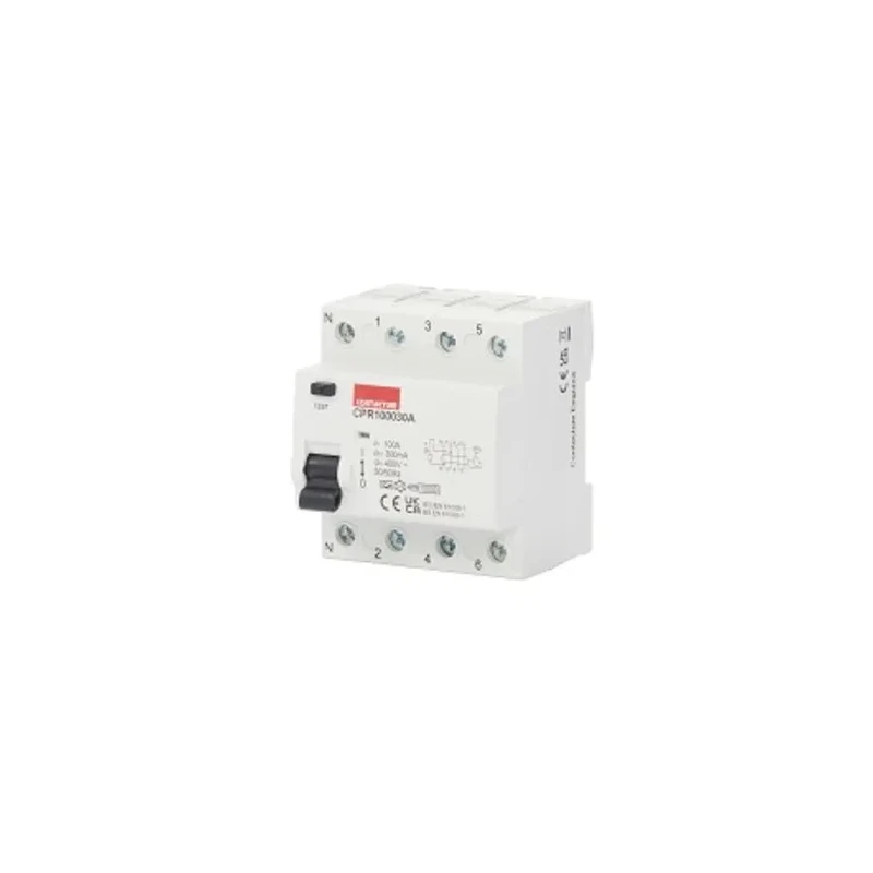 Contactum A Type Residual Current Circuit Breaker 100A, 4-Pole, 300 mA Trip Sensitivity, 415V AC CPR100030A