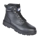 Himalayan Black Leather Unisex Safety Boots with Steel Toe and Midsole, Size UK 11 EU 46, EN ISO 20345:2011 1120BK110