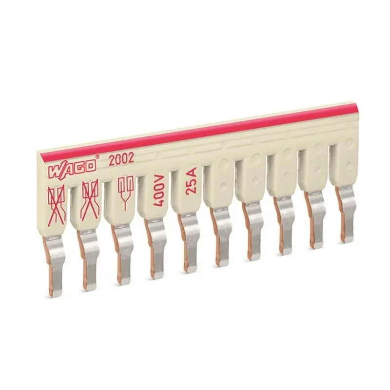 WAGO Insulated 10-Way Staggered Jumper Light Grey 400 V 25 A 2002-480