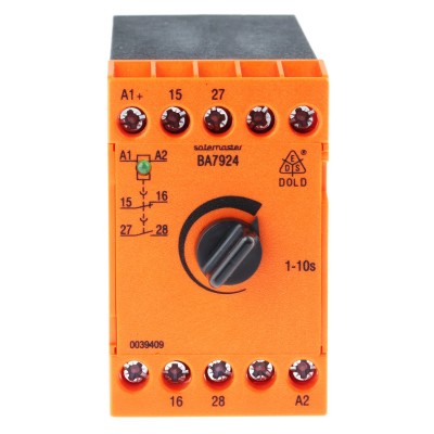 Dold 24V DC Safety Relay with 2 Safety Contacts, 1 NO/1 NC Contact Configuration, Automatic Reset BA7924.21 DC24V 1-10s