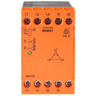 Dold Monitoring Relay 3 Phase 0.8 to 1.1 UN Monitor Range DPDT Contact Configuration DIN Rail Mount BA9041