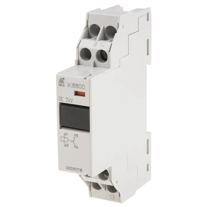 Dold DIN Rail Power Relay, 24V DC Coil, 16A Switching Current, SPST IK8800.01 DC24V