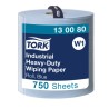Tork Industrial Heavy-Duty Wiping Roll Paper Towel 3-Ply Blue, 255 m x 369 mm, 750 Sheets 130080