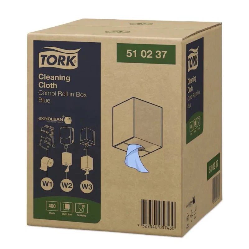 Tork Dry Multi-Purpose Centrefeed Wipes 380 x 315 mm Blue 400 Per Pack 510237