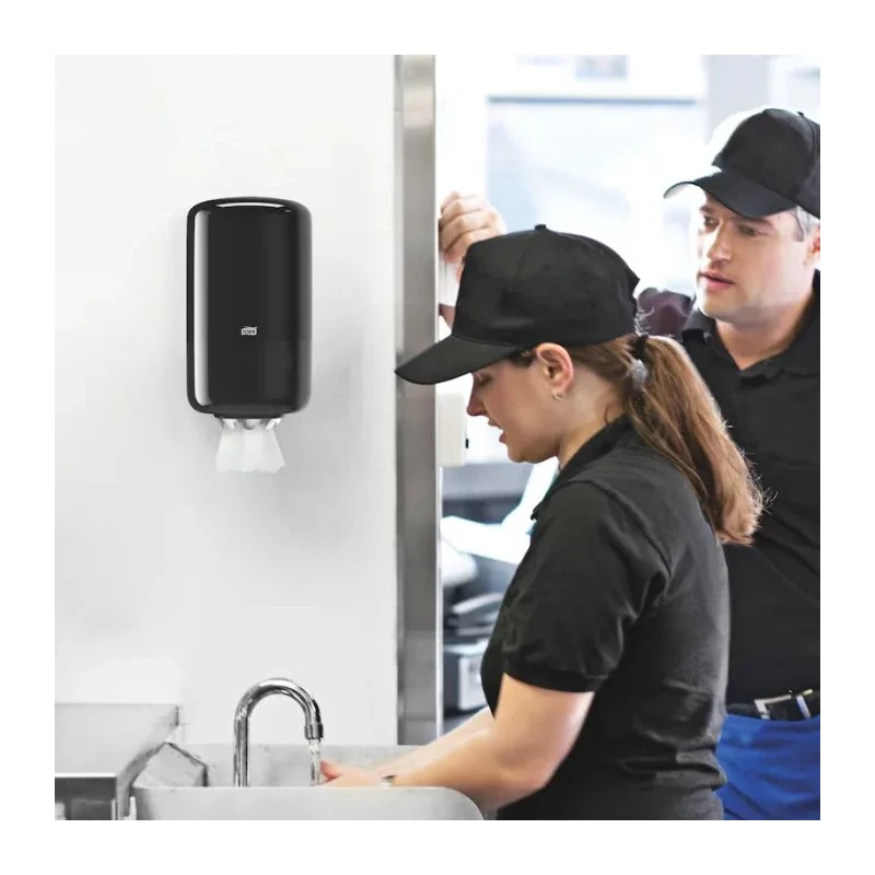 Tork Mini Wipe Dispenser Wall Mount Black Plastic 174mm x 321mm x 165mm 558008