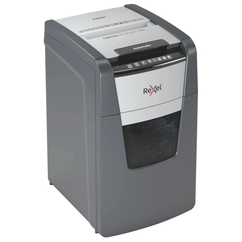 Rexel Optimum Auto+ 150X Cross Cut Paper Shredder 150 Sheets Capacity 44L Bin 220mm Throat Width 2020150XEU