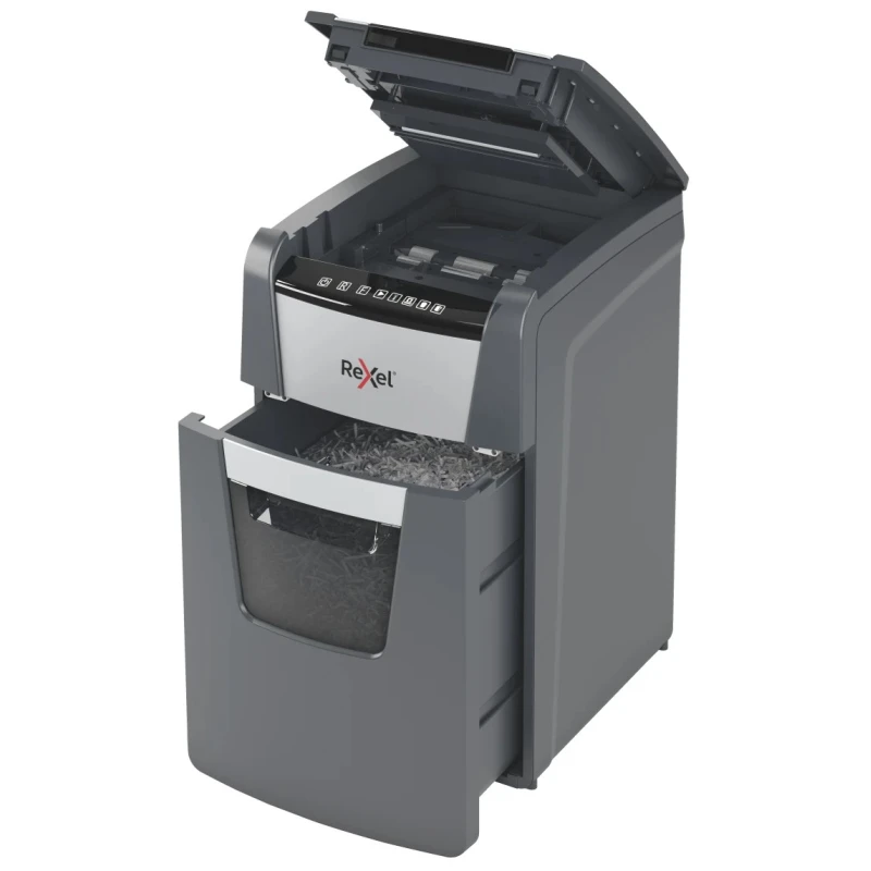 Rexel Optimum Auto+ 150X Cross Cut Paper Shredder 150 Sheets Capacity 44L Bin 220mm Throat Width 2020150XEU